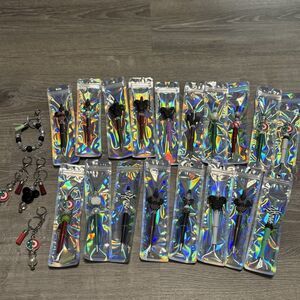 Handmade Beaded Novelty Pens & Keychains Bundle Disney Christmas Gifts